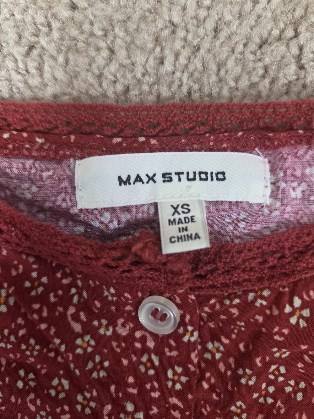 Max Studio Rust Red Floral Long Sleeve Midi Dress - Picture 2 of 8